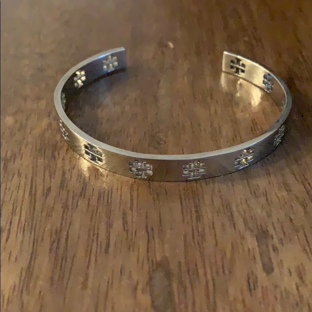 Tory Burch silver logo bracelet